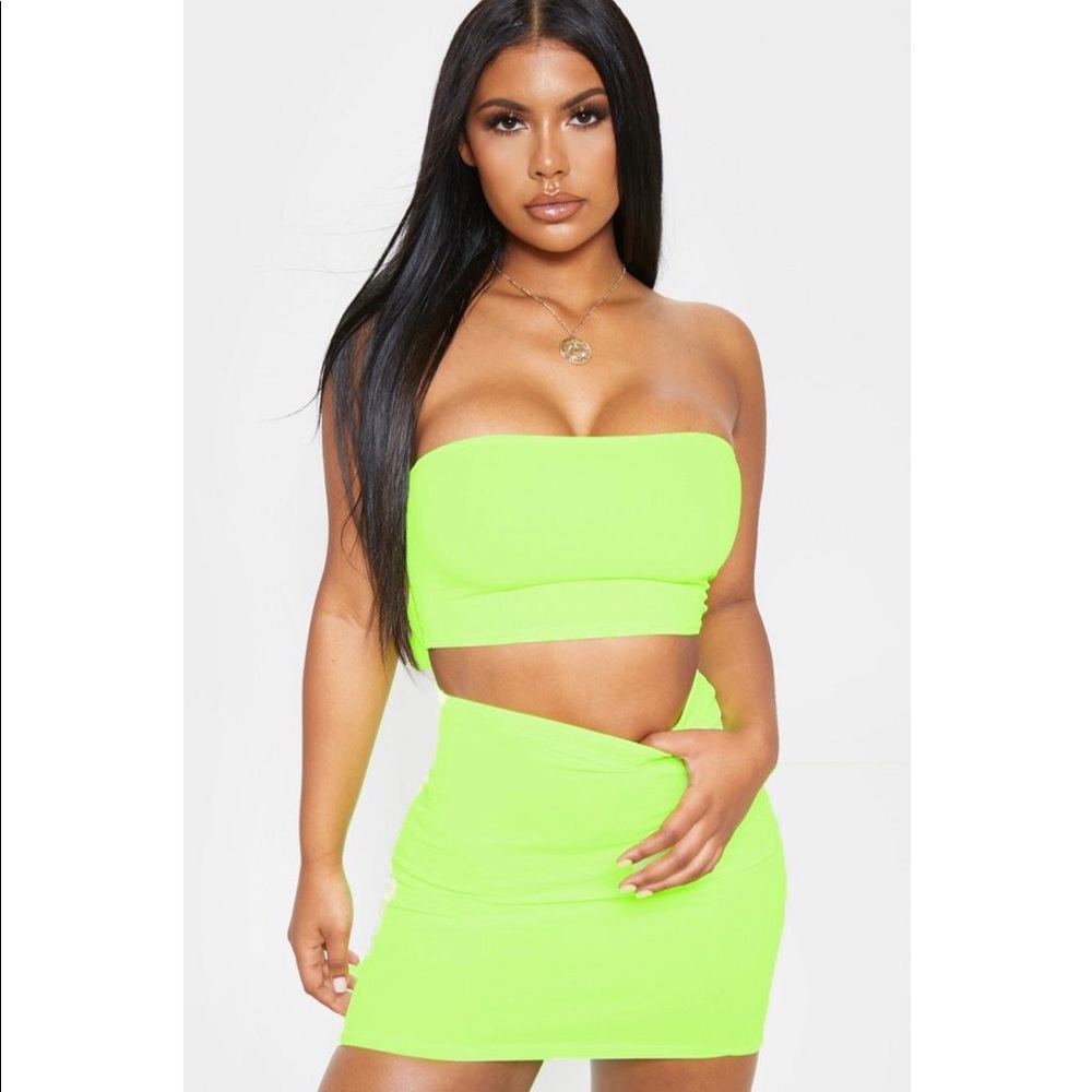 Neon yellow two piece set
